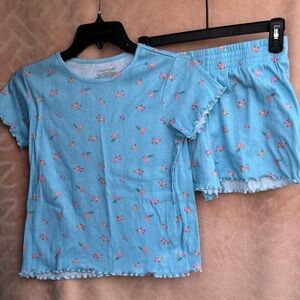 Girls Size L 10/12 Floral Pajama Set